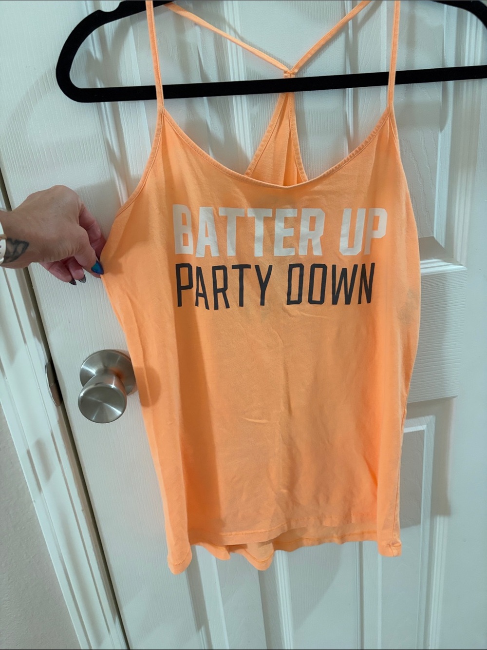 PINK Victoria's Secret Peach Graphic Strappy Camisole